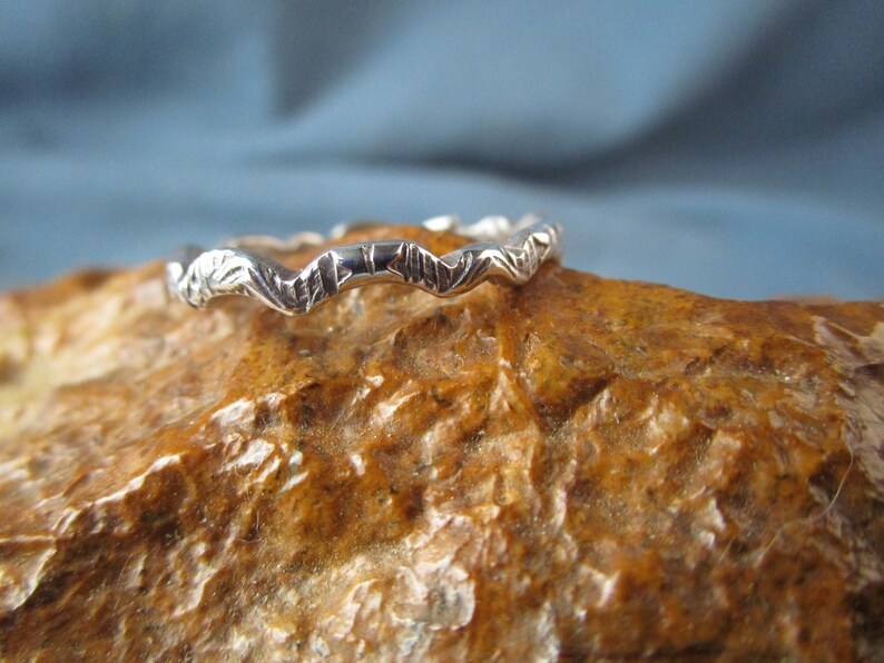 Adjustable Silver Ring Sterling Silver Adjustable Small Wave Ring Band Solid Sterling Silver Swirl Line Texture Ring