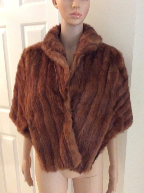 Mink fur brown stole/cape/wrap Gem