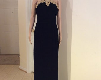 Scott mcClintock black velvet formal dress size 12