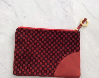 St.John Red and black Clutch