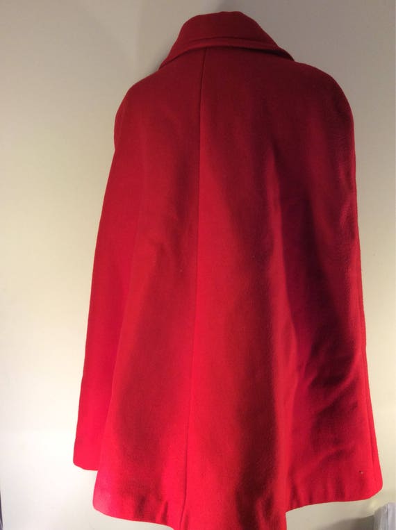 Vintage red wool cape size M - image 6