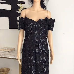 Vintage sequin off shoulder dress