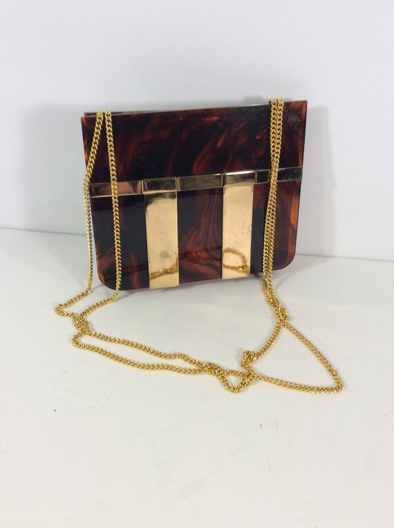 Brown Gold Check Bag