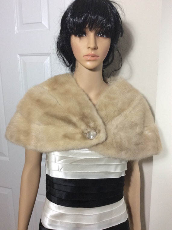 Vintage fur cape/neck cover beige - image 3