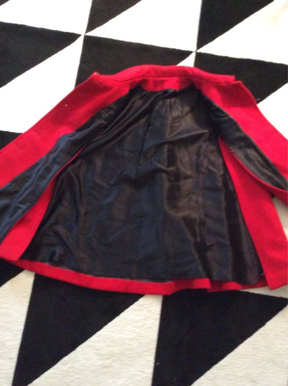 Vintage red wool cape size M - image 4