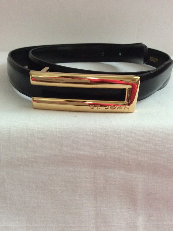 St. John black leather belt