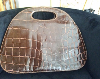 Vintage Croc leather bag with top handle