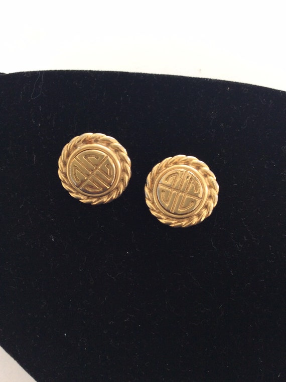 Givenchy monogram gold tone earrings