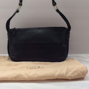 Loewe zwarte leren tas met stofzak