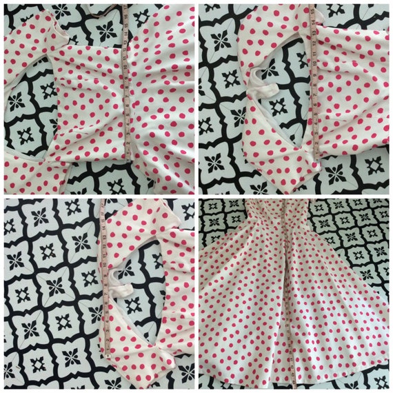 70s Victor Costas pink polka dots dress/w belt - image 9