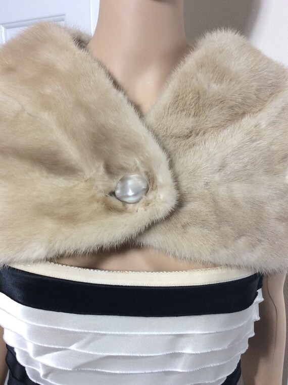 Vintage fur cape/neck cover beige - image 7