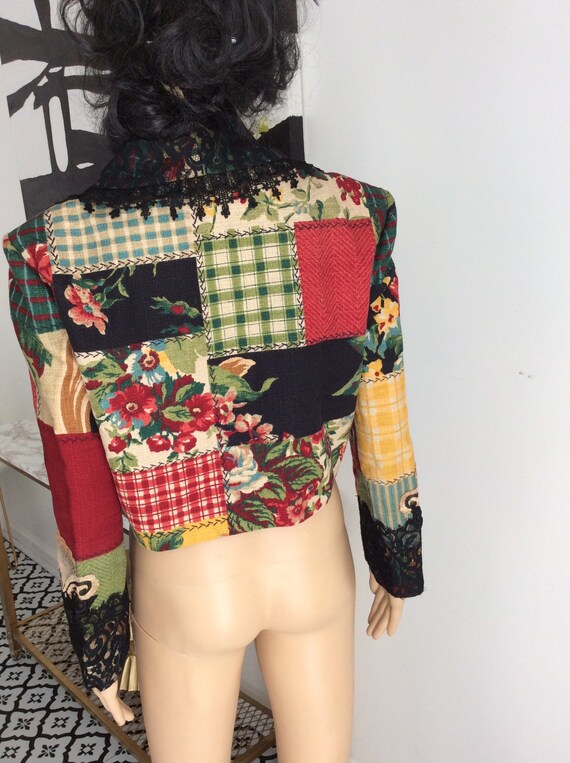 Vintage Linda Harris patchwork cropped jacket - image 3