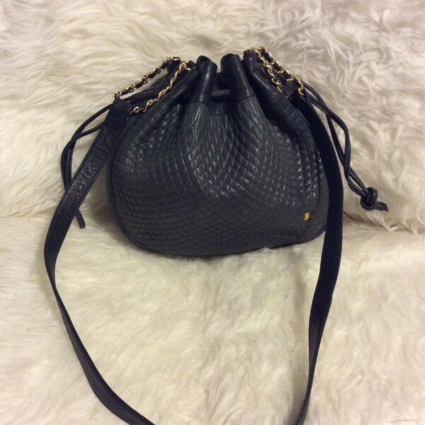 Vintage Bally black leather bag