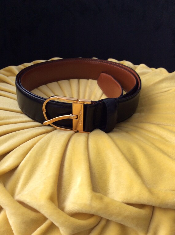 Christian Dior black leather belt