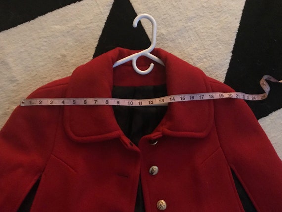 Vintage red wool cape size M - image 8