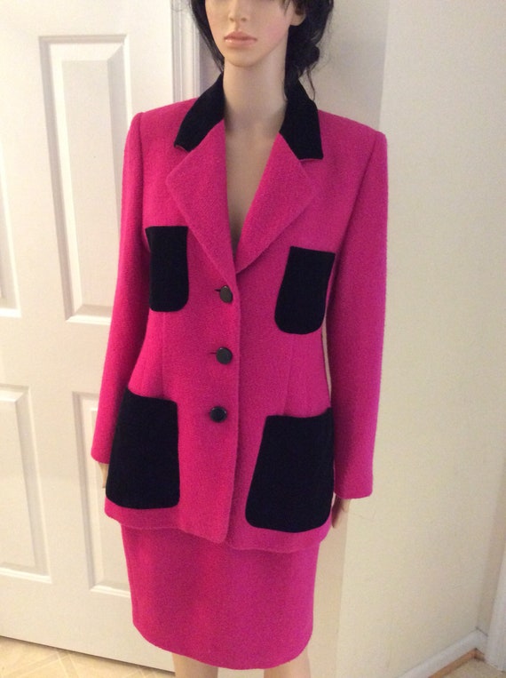 pink skirt and jacket set
