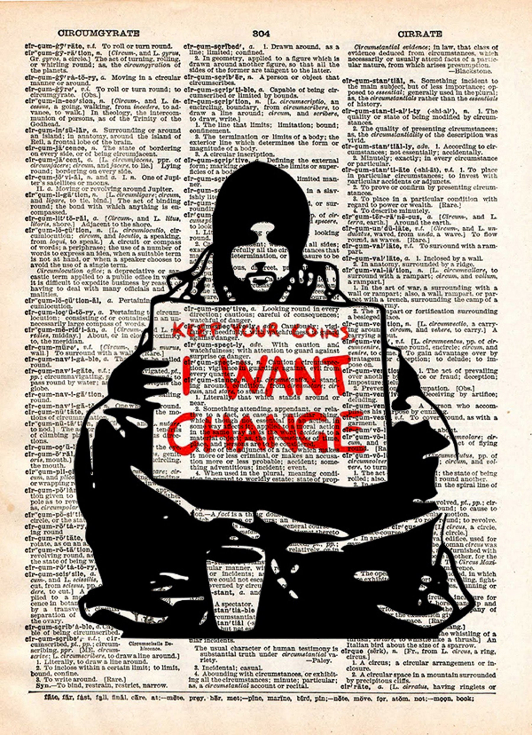 Banksy Keep your coins I want change. Banksy street art Etsy