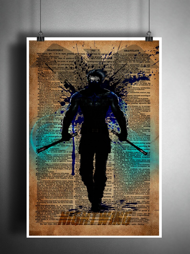 Nightwing wall art superhero art nerdy wall art superhero Etsy