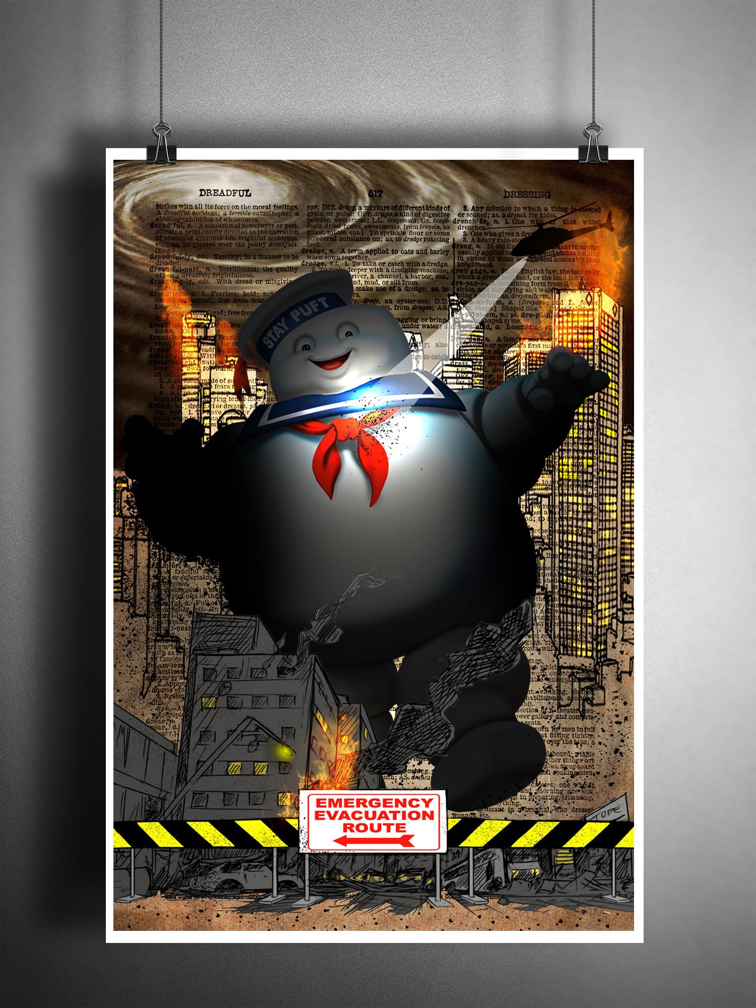 Stay puft marshmallow man ghostbusters horror movie art | Etsy