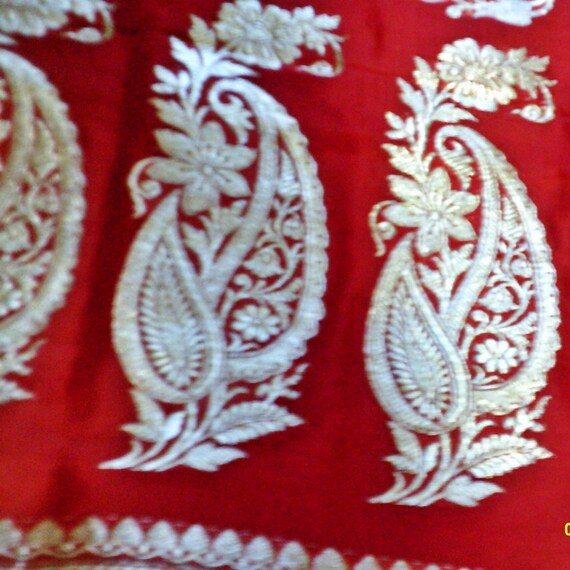 4SALE2WOW!! Bright Red Indian Pure Silk Beauty Ex… - image 4
