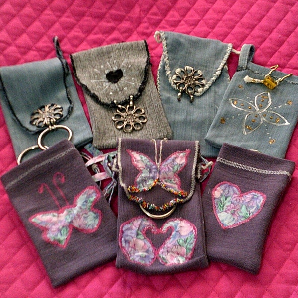 NOW Handy Dandy Cell Phone Pouches! Store Hold Carry & Hang. Keeps us from Misplacing phone In or Outdoors. Many Styles. Chick Useful, NEW!!