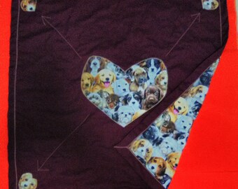 Puppy Love! Wonderful World of Puppies! Two Sided Lightweight All Cotton Cuddly-Soft Puppy Quilt Blanket Bedding Rug. Practical & Well Made!