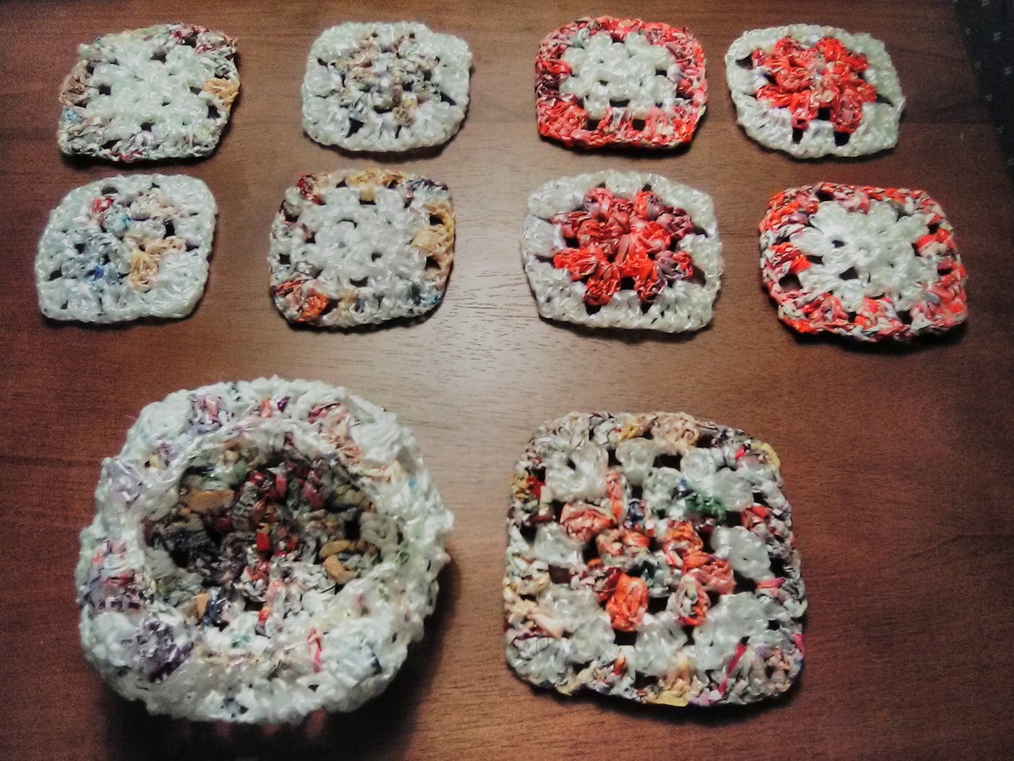 Reduce REUSE Recycle! Plarn Coasters Made From Plastic Bags to Support ...