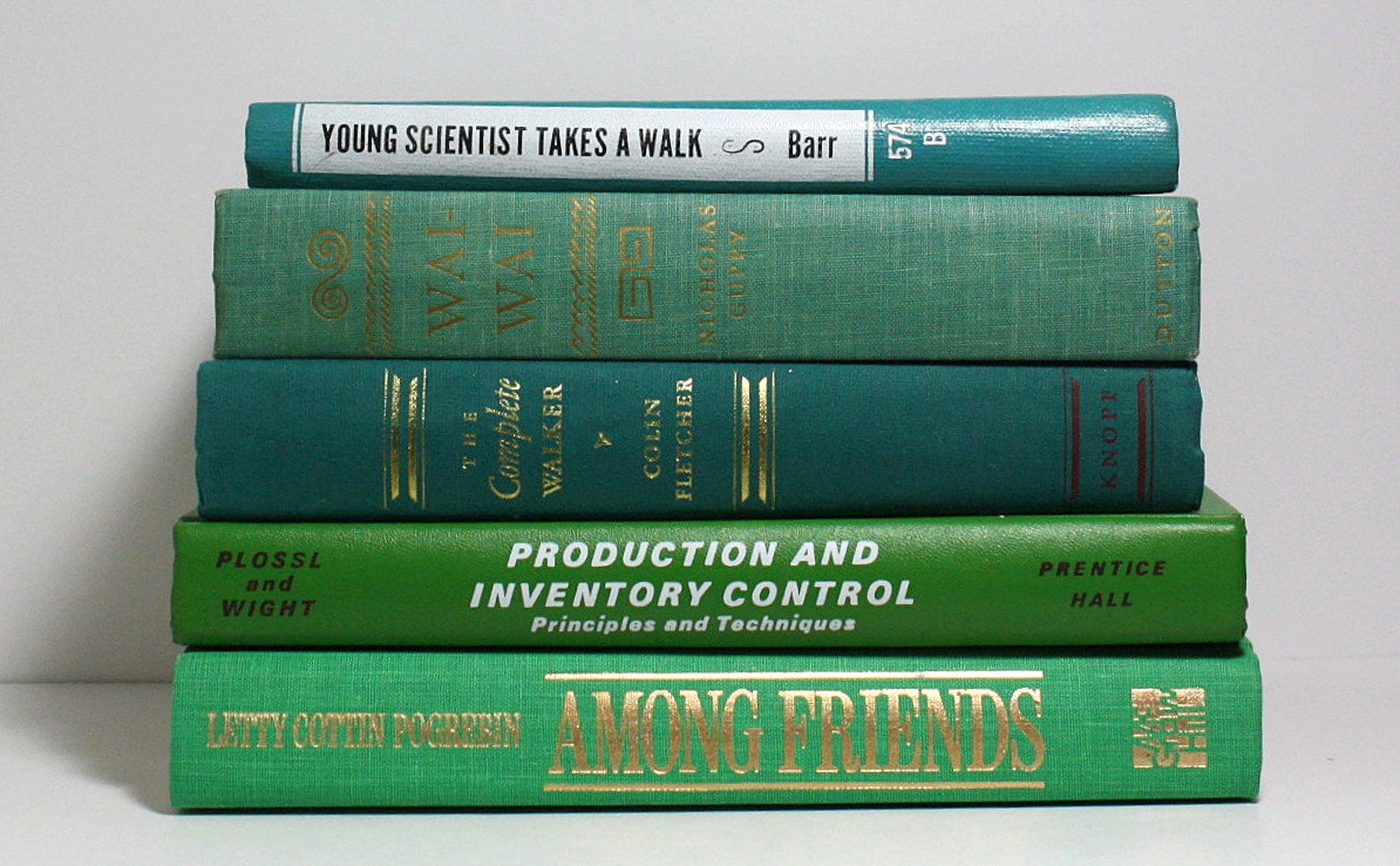 Green Books Teal Books 5 Decorative Vintage Hardcover Books Etsy