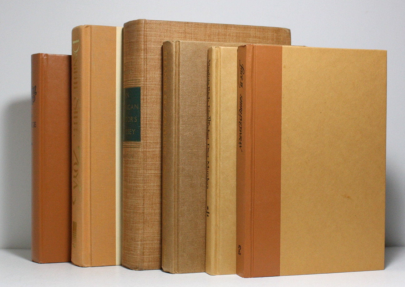 Vintage Books Tan Books Home Decor Bundle of 6 Hardcover Etsy
