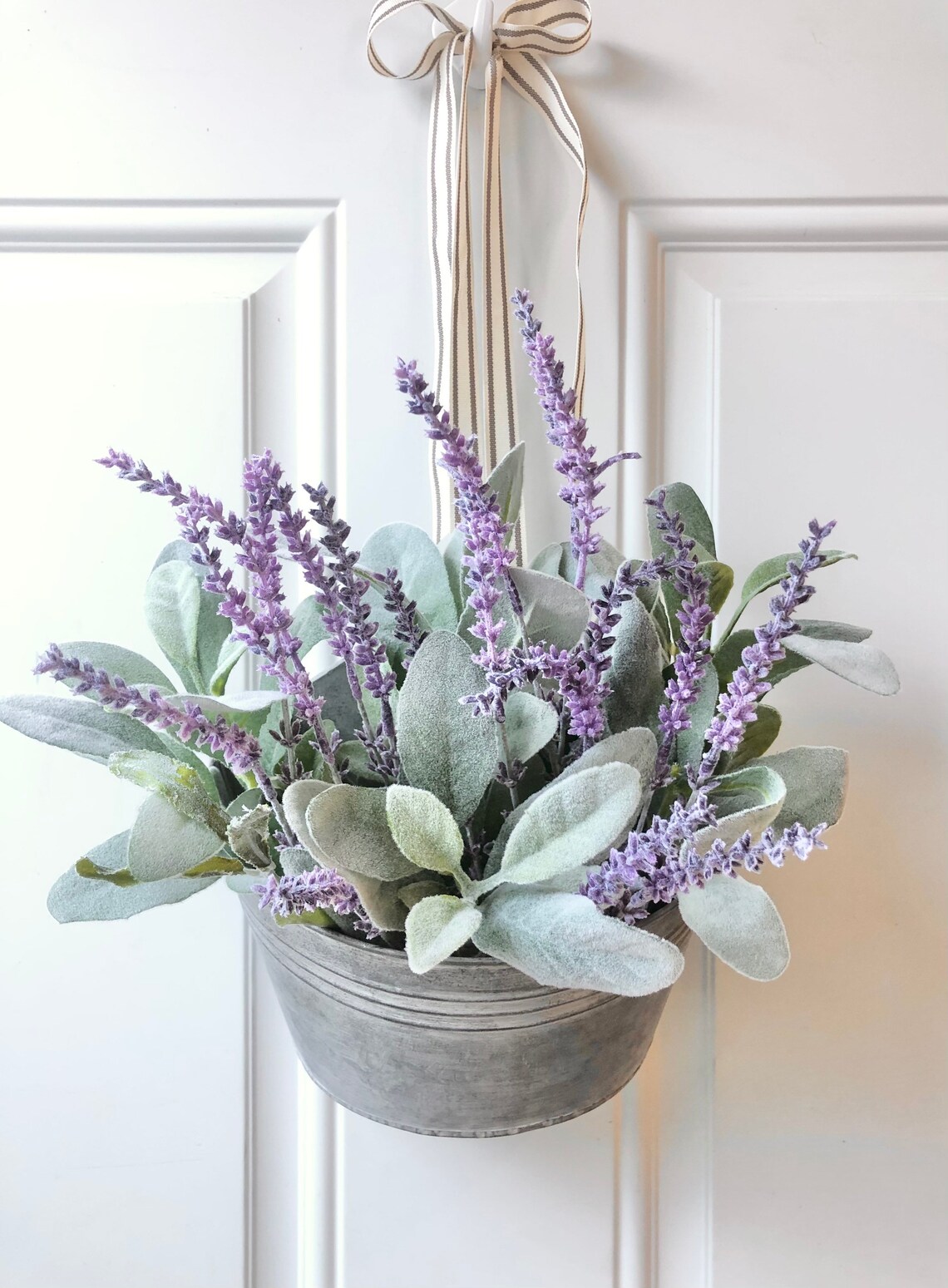 Lavender Basket Wreath Small Lavender Basket Farmhouse Etsy