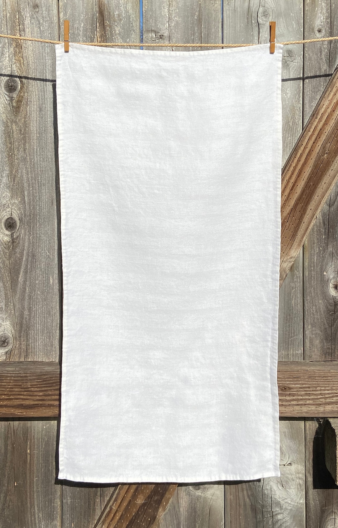 White Herringbone Twill Kitchen Towel Etsy