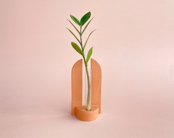 Copa Plant Propagation Vessel / Handmade Ceramic and Glass//Plant Rooting Vessel/ Hydroponic Vase/ Propagation Stand/ Bud Vase
