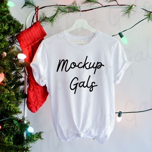 Bella Canvas 3001 Mockup | Bella Canvas White T-Shirt Mockup | Christmas T-shirt Mockup | Model Mockup | Holiday T-shirt Mock-up