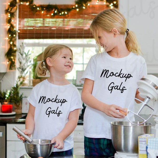 Bella Canvas T-shirt Mockup | Kids Christmas T-shirt Mockup | Christmas Tshirt Mock-up | Holiday T-shirt Mock-up | Baking Mockup | Mock-up