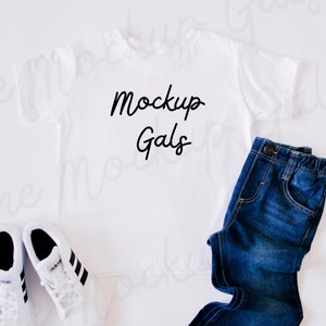 Bella Canvas 3001T Toddler T-Shirt Mockup | Bella Canvas White Toddler Tee Mockup | Toddler Flat Lay | Girls Flat Lay | Boys Flat Lay