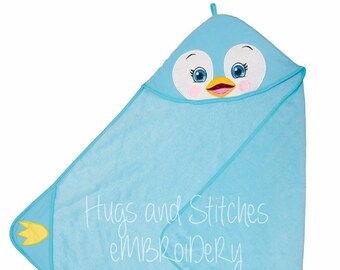 Personalised Penguin Hooded Towel