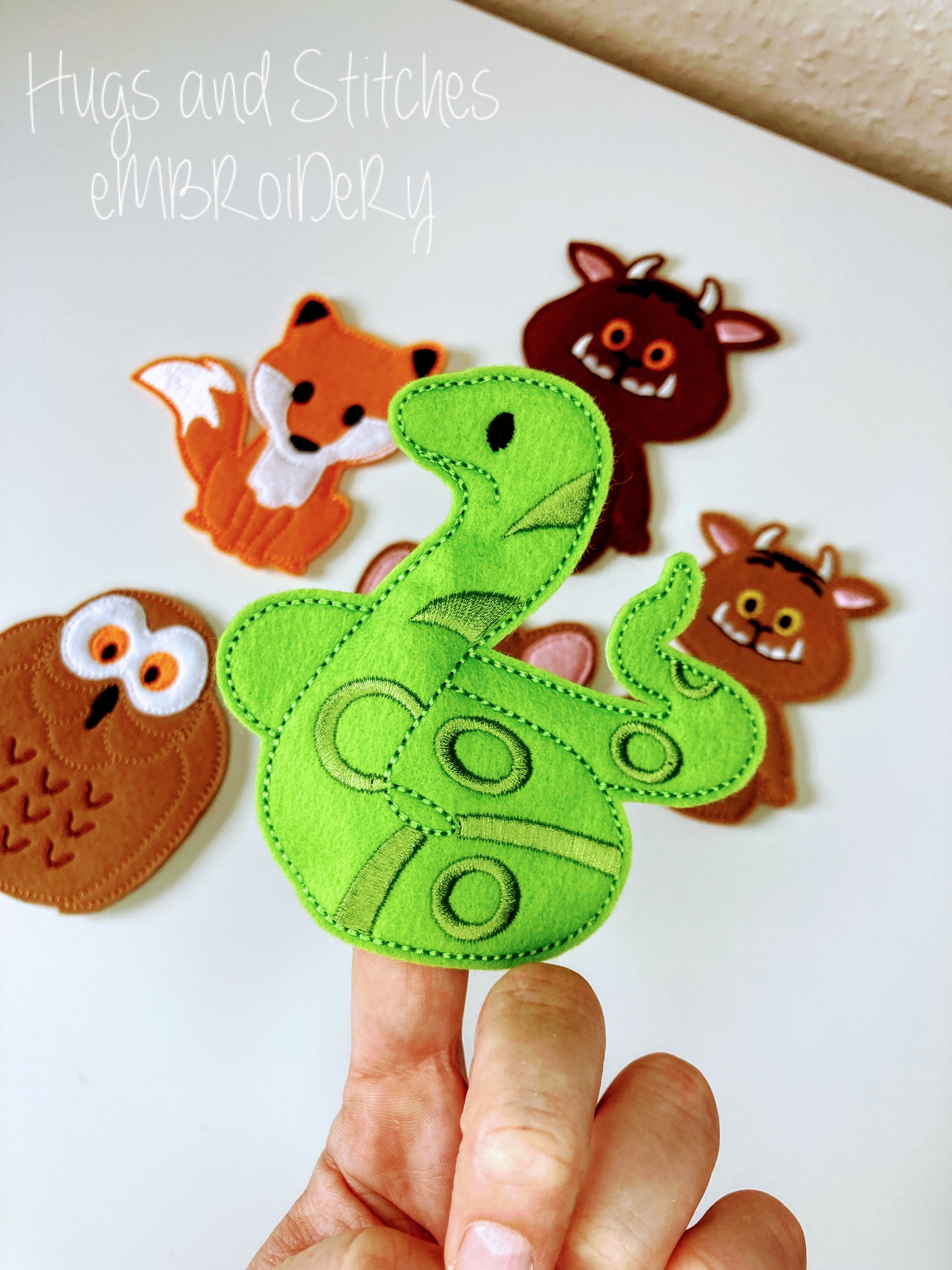 6 Piece Gruffalo Inspired Finger Puppets Storytelling Finger Etsy UK