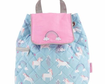 NEW Personalised Stephen Joseph Quilted LittleUnicorns Backpack | Personalised Backpack | Preschool Backpack
