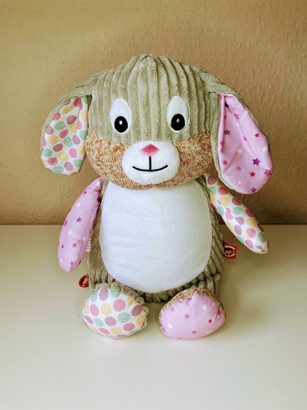Cubbies Sensory Patchwork Bunny Personalised Bunny Etsy