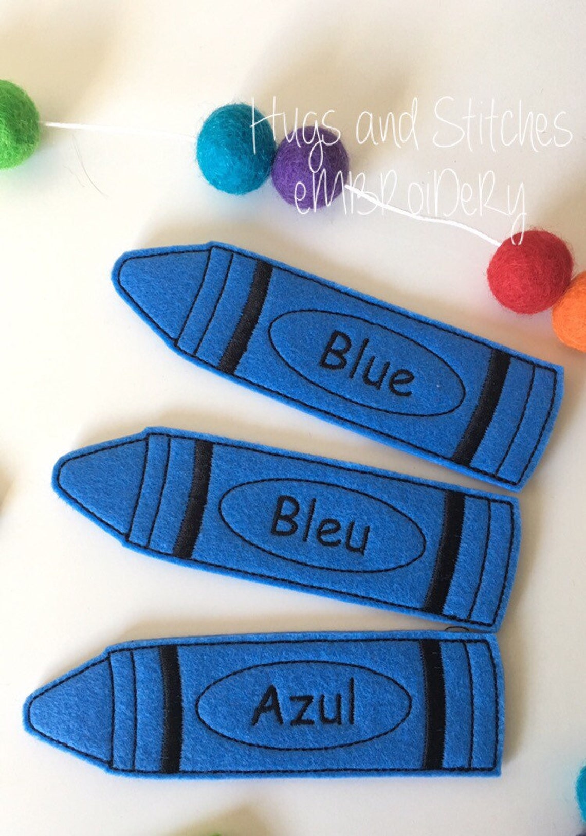 Jumbo Crayon Colours Finger Puppet Set Teaching Aid French Etsy UK