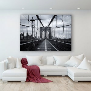 Brooklyn Bridge Wall Art PRINT New York City Home Decor NYC Gift Travel Photography by TheWorldExplored image 2