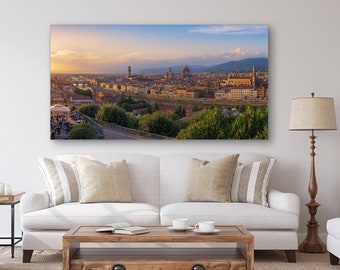 Florence Evening PRINT (Unframed), Tuscany Wall Art, Italy, Il Duomo, Arno River, Sunset, Panorama | Travel Photography by TheWorldExplored