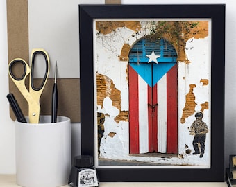 Puerto Rico Flag Door PRINT (Multiple Sizes, Unframed) - Old San Juan Wall Art - Puerto Rico Gift | Travel Photography by TheWorldExplored