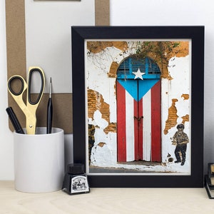 Puerto Rico Flag Door PRINT (Multiple Sizes, Unframed) - Old San Juan Wall Art - Puerto Rico Gift | Travel Photography by TheWorldExplored