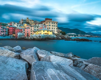 Genoa Photography, Boccadasse, Liguria Wall Art, Italy, Mediterranean Sea, Fishing Village | Travel Photography by TheWorldExplored