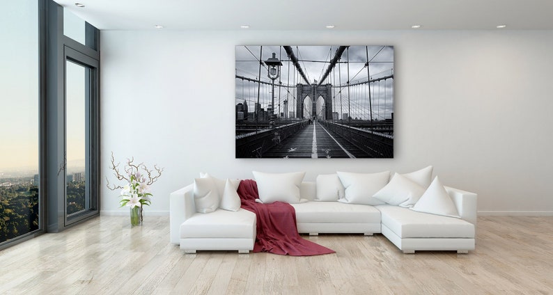 Brooklyn Bridge Wall Art PRINT New York City Home Decor NYC Gift Travel Photography by TheWorldExplored image 2