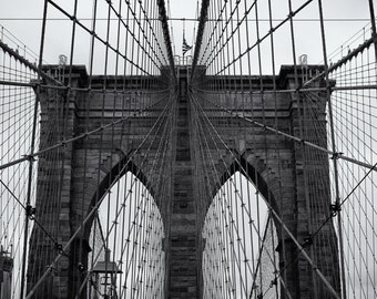 Brooklyn Bridge Arches, Brooklyn Bridge Print, New York City Wall Art, Black and White | Travel Photography by TheWorldExplored