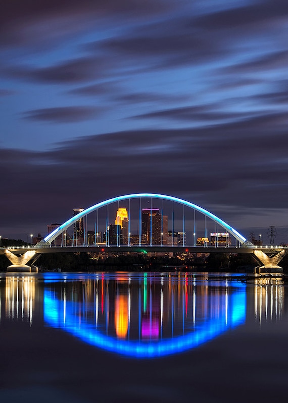Lowry Avenue Bridge Reflection 2 Minneapolis Minnesota Etsy