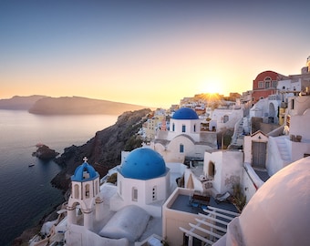 Santorini Sunset Wall Art PRINT - Oia, Santorini Home Decor - Greece Gift | Travel Photography by TheWorldExplored