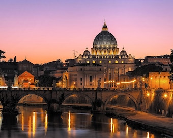 Rome Photography, Saint Peter's Basilica, Vatican City Print, Rome Wall Art, Italy, Sunset | Travel Photography by TheWorldExplored